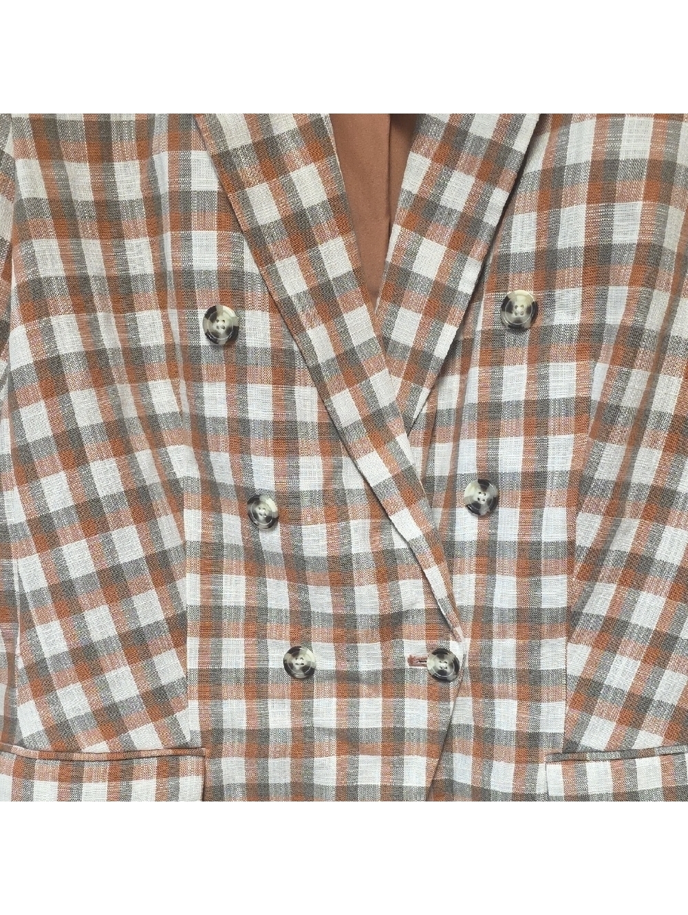 Nine West Brown and White Plaid Blazer - Picture 2 of 5